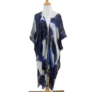 Soft Surroundings Dress Women S/M Multi Sheer Kimono Wrap Lightweight Open Front